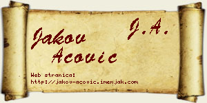 Jakov Acović vizit kartica